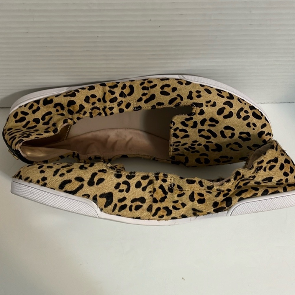Ballerina flats foldable shoes size 9 leopard print light calf hair - Picture 6 of 11